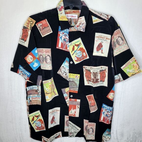 Vintage Sporty Memoreez Baseball Button Down Shirt Size L - Picture 1 of 11